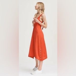Rag & Bone rust orange midi sun dress with adjustable straps